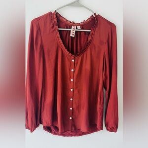 Dolan Rust Button Down Blouse - XS